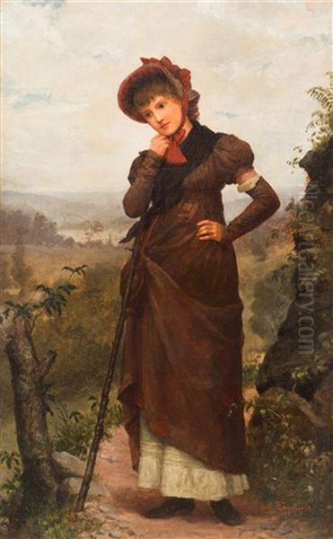 A Walk Through The Country Oil Painting by Jennie Augusta Brownscombe