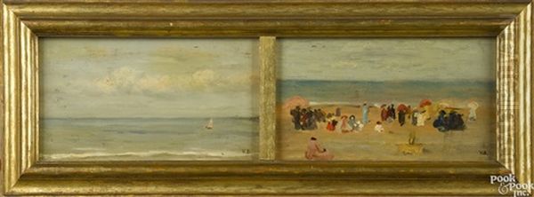 Beach And Coastal Scenes (2 Works) Oil Painting by Vaclav Brozik