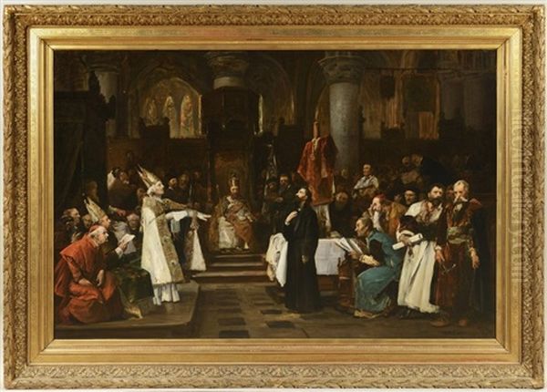 Master Jan Hus At The Council Of Constance Oil Painting by Vaclav Brozik