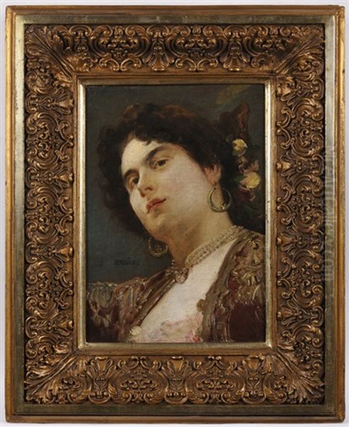 A Spanish Lady Oil Painting by Vaclav Brozik