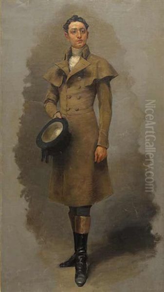 A Portrait Of A Gentleman In A Coat Oil Painting by Vaclav Brozik