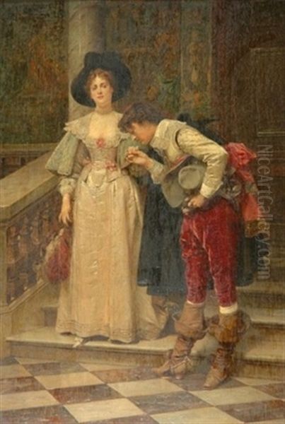 Gallant Scene (kissing A Hand) Oil Painting by Vaclav Brozik