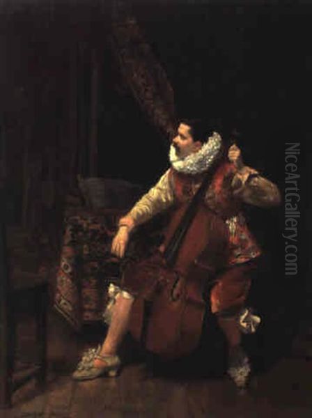 Der Cellist Oil Painting by Vaclav Brozik