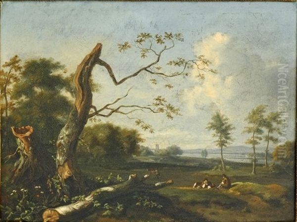 Repos De Bergers Dans Un Paysage Oil Painting by Lazare (Eleazard) Bruandet