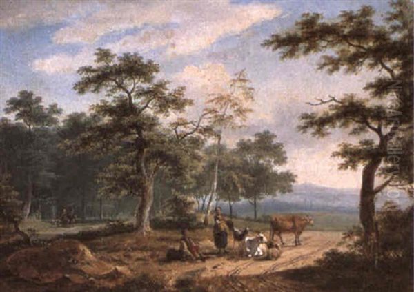 Paysages Avec Troupeaux Oil Painting by Lazare (Eleazard) Bruandet