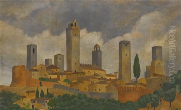 San Gimignano Oil Painting by Edward Bruce