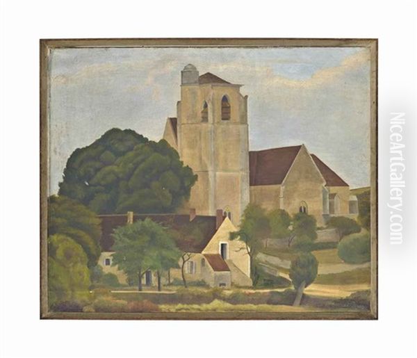 The Village Church Oil Painting by Edward Bruce