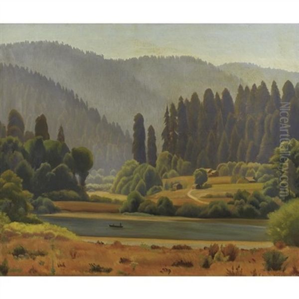 The Klamath River Oil Painting by Edward Bruce