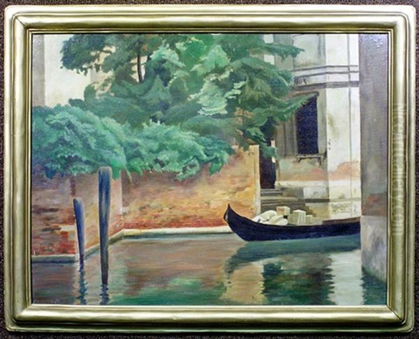 Venetian Canal Oil Painting by Edward Bruce