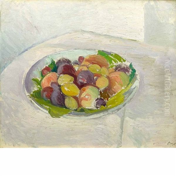 Still Life (with Plate Of Fruit) Oil Painting by Patrick Henry Bruce