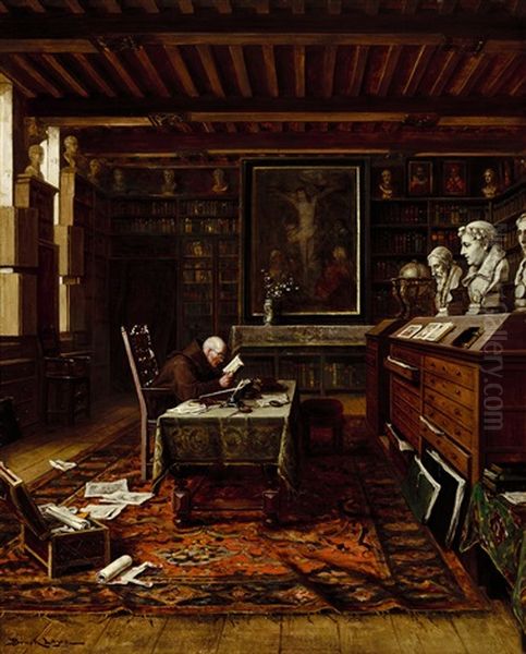 In The Library (antiquarian) by Lajos Bruck