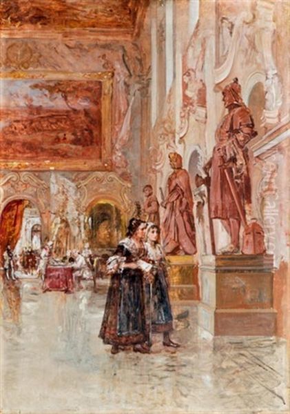 Audiencia Oil Painting by Lajos Bruck