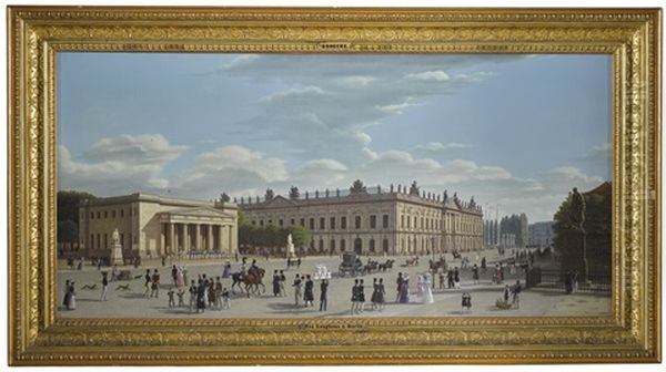 The Zeughaus, Berlin Oil Painting by Johann Wilhelm Bruecke