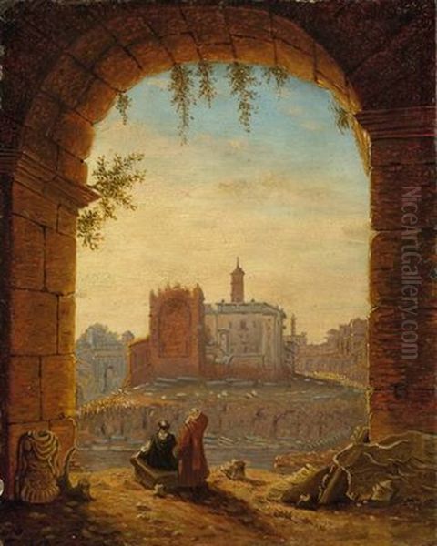 Venus Tempel Zu Rom Oil Painting by Johann Wilhelm Bruecke