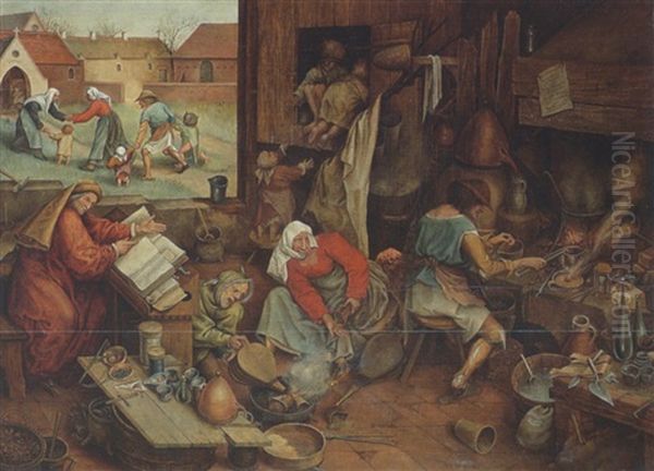 Der Alchemist Oil Painting by Pieter Bruegel the Elder