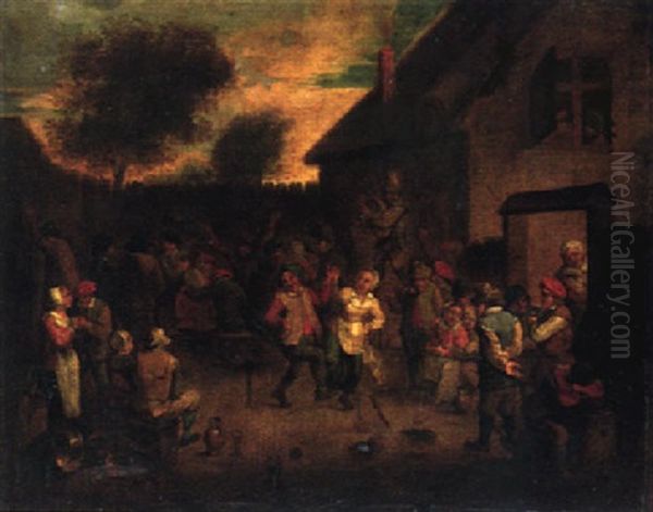 Bauerliche Festgesellschaft Oil Painting by Pieter Bruegel the Elder