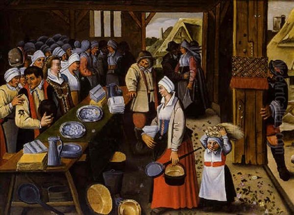 La Remise Des Cadeaux A La Mariee Oil Painting by Pieter Brueghel III