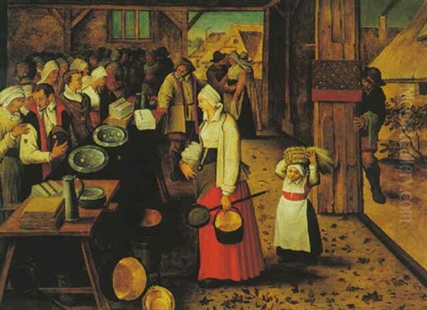 The Married Couple Receiving Presents Oil Painting by Pieter Brueghel III