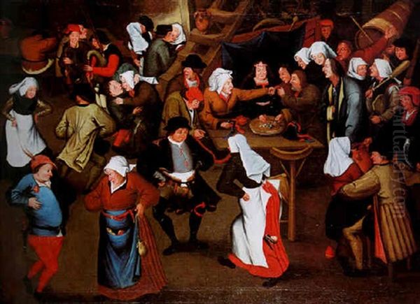 La Danse Durant Les Noces Dans Un Interieur Oil Painting by Pieter Brueghel III