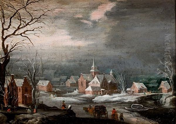 Paisaje Nevado Oil Painting by Jan Brueghel the Elder