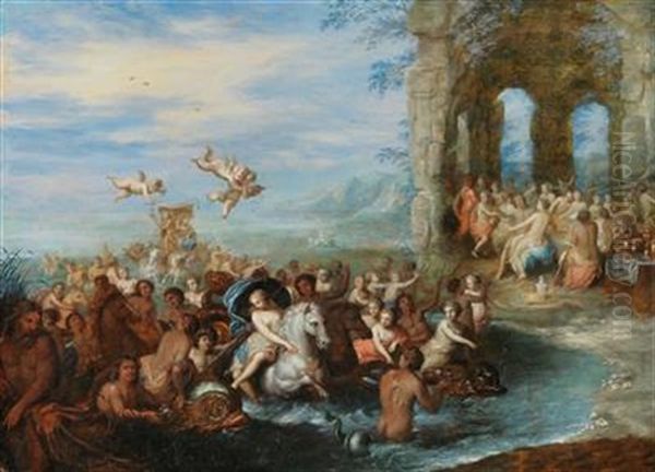 Feast Of The Gods, With The Marriage Of Neptune And Amphitrite Oil Painting by Jan Brueghel the Elder