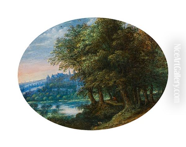 View Of The Prague Castle Oil Painting by Jan Brueghel the Elder