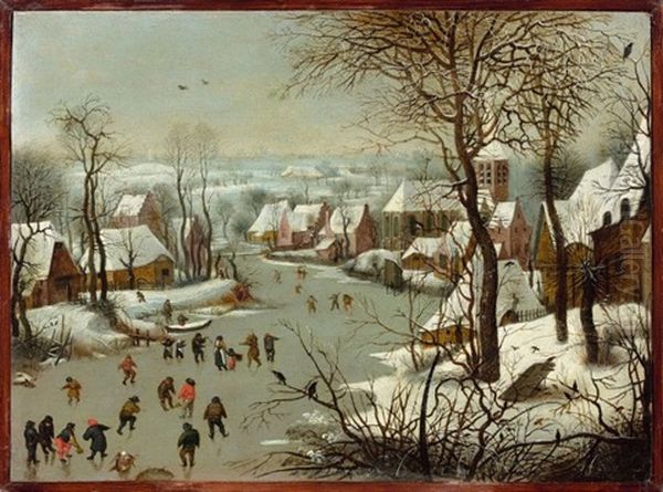 Paysage D'hiver A La Trappe Aux Oiseaux Oil Painting by Jan Brueghel the Elder