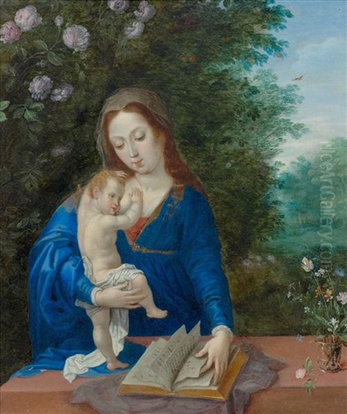 Madonna And Child Before A Landscape by Jan Brueghel the Elder