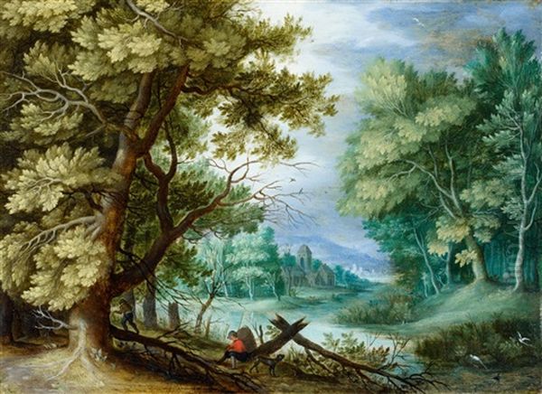 Forest Landscape With Ramblers by Jan Brueghel the Elder