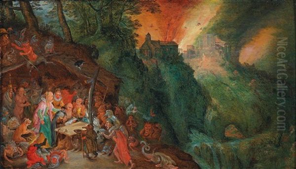 The Temptation Of Saint Anthony Oil Painting by Jan Brueghel the Elder