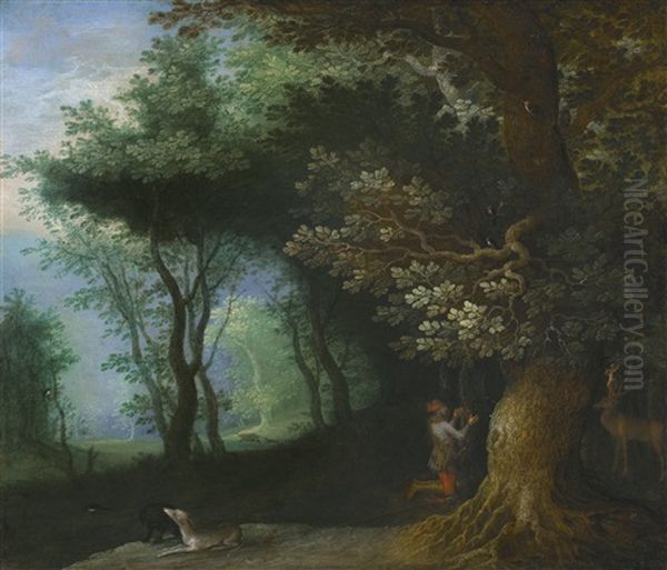 The Vision Of Saint Hubert Oil Painting by Jan Brueghel the Elder