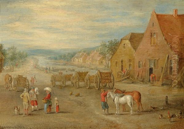 Dorfstrase Mit Einem Kanal Oil Painting by Jan Brueghel the Elder