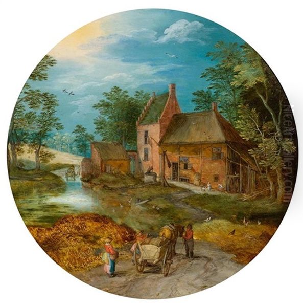 Bauernhaus An Einem Bach Oil Painting by Jan Brueghel the Elder