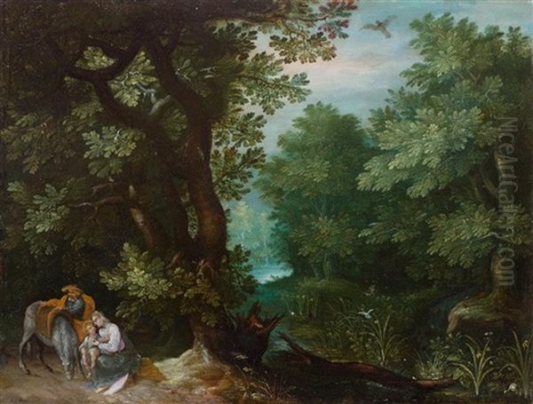 Ruhe Auf Der Flucht Nach Agypten Oil Painting by Jan Brueghel the Elder