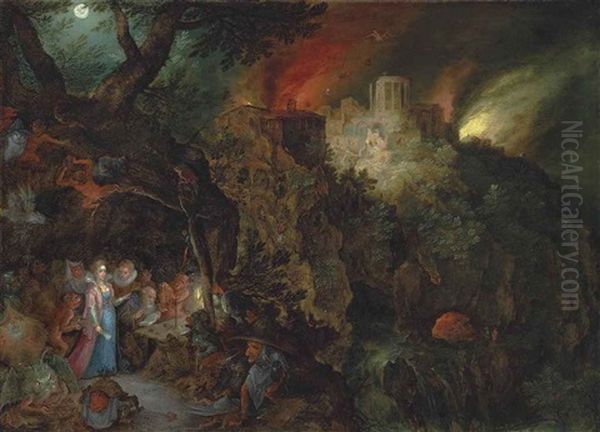 The Temptation Of Saint Anthony Oil Painting by Jan Brueghel the Elder