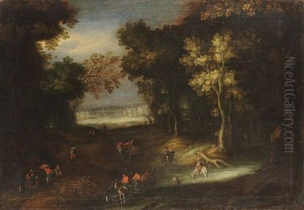 Paesaggio Boschivo Con Personaggi Oil Painting by Jan Brueghel the Elder