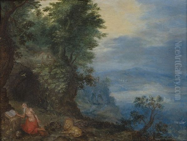 Saint Jerome And The Lion Oil Painting by Jan Brueghel the Elder