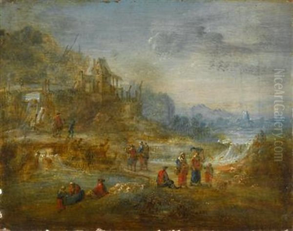 Extensive Landscapes With Figures (a Pair) Oil Painting by Jan Brueghel the Elder