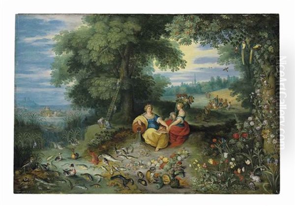 An Allegory Of Water And Earth Oil Painting by Jan Brueghel the Elder