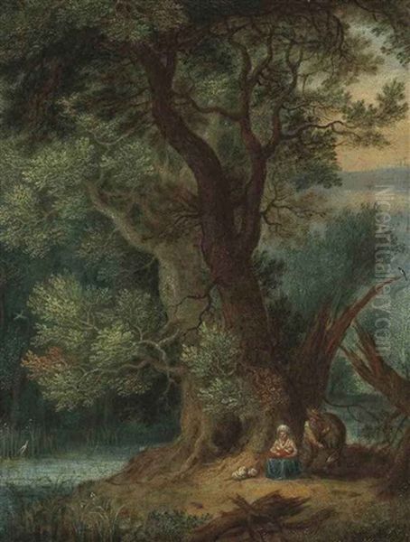 A Landscape With The Rest On The Flight To Egypt Oil Painting by Jan Brueghel the Elder