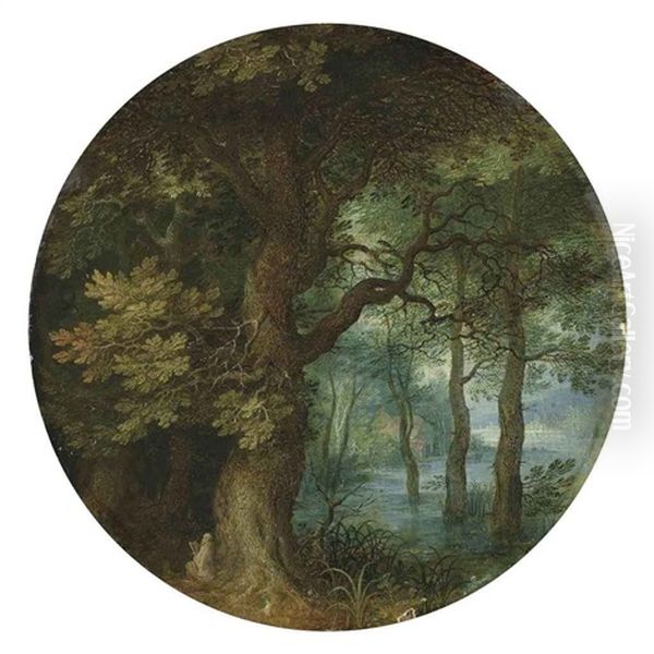 A Wooded Landscape With A Hermit Monk Oil Painting by Jan Brueghel the Elder