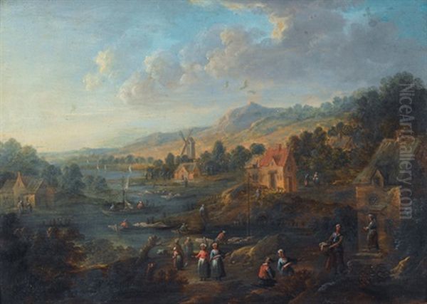 Dorf An Einem Flusse Oil Painting by Jan Brueghel the Elder