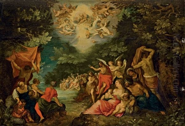 Le Bapteme Du Christ (attributed To Hans Rottenhammer I) Oil Painting by Jan Brueghel the Elder