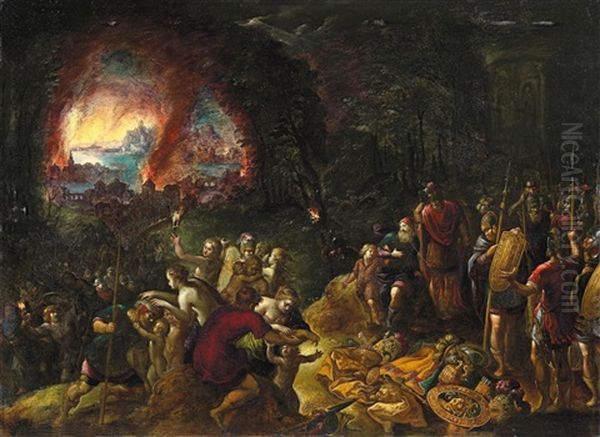 Aeneas Und Anchises Fliehen Aus Dem Brennenden Troja Oil Painting by Jan Brueghel the Elder