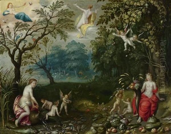 Allegorie Der Vier Elemente Oil Painting by Jan Brueghel the Elder