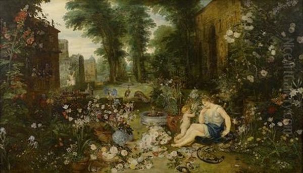 Allegorie Des Geruchssinns (collab. W/p.p. Rubens) Oil Painting by Jan Brueghel the Elder