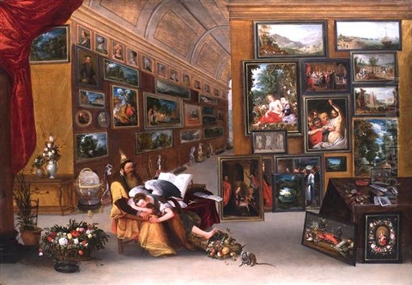 Allegorie Der Mal- Und Zeichenkunst (collab. W/hieronymus Francken The Younger) Oil Painting by Jan Brueghel the Elder