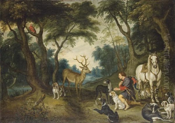 The Vision Of Saint Hubert Oil Painting by Jan Brueghel the Elder