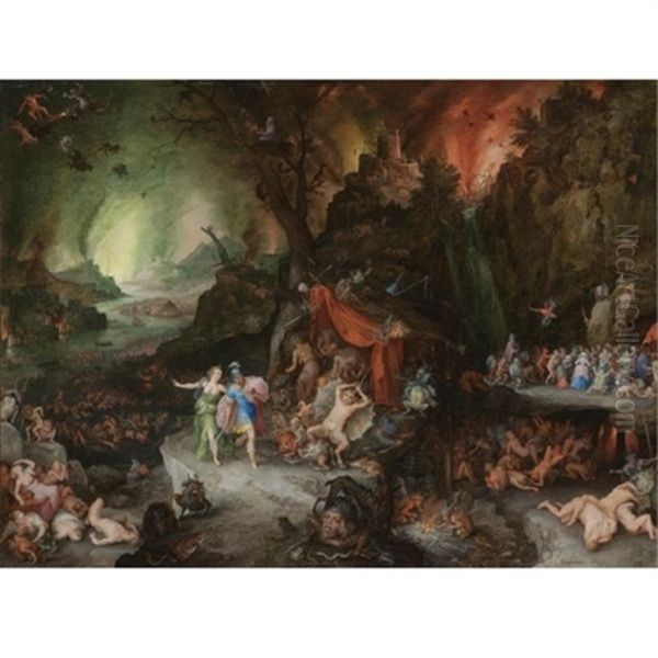 Aeneas And The Sibyl In The Underworld Oil Painting by Jan Brueghel the Elder