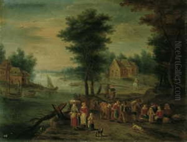 Flusslandschaft Mit Bauerlicher Staffage Oil Painting by Jan Brueghel the Elder